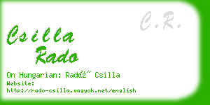 csilla rado business card